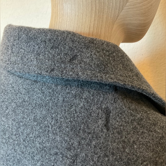 American Eagle Wool Blend Pea Coat Grey Double Breasted Pockets Collared VGUC M - Picture 12 of 14